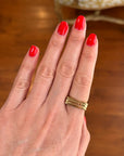 Handcrafted 925 Sterling Silver Square Shape Ring, 18K Gold Plated