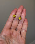 Sterling Silver Gold-Plated Earrings with Natural Yellow Sapphire