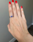 925 Sterling Silver Ring, Amethyst and Moissanite