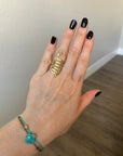 Handcrafted 925 Sterling Silver Ring, 18K Gold Plated