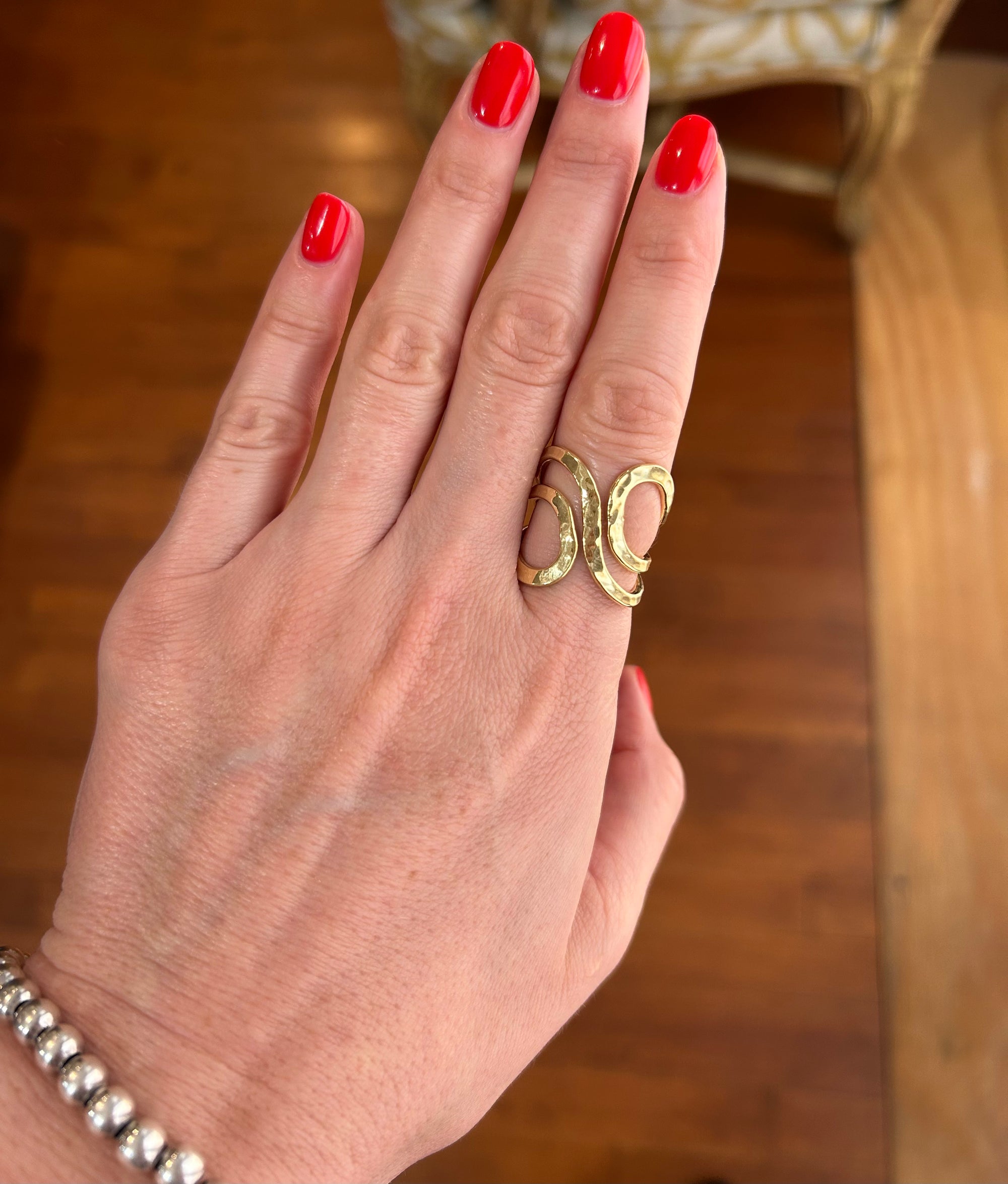 Handcrafted 925 Sterling Silver Ring, 18K Gold Plated