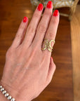 Handcrafted 925 Sterling Silver Ring, 18K Gold Plated