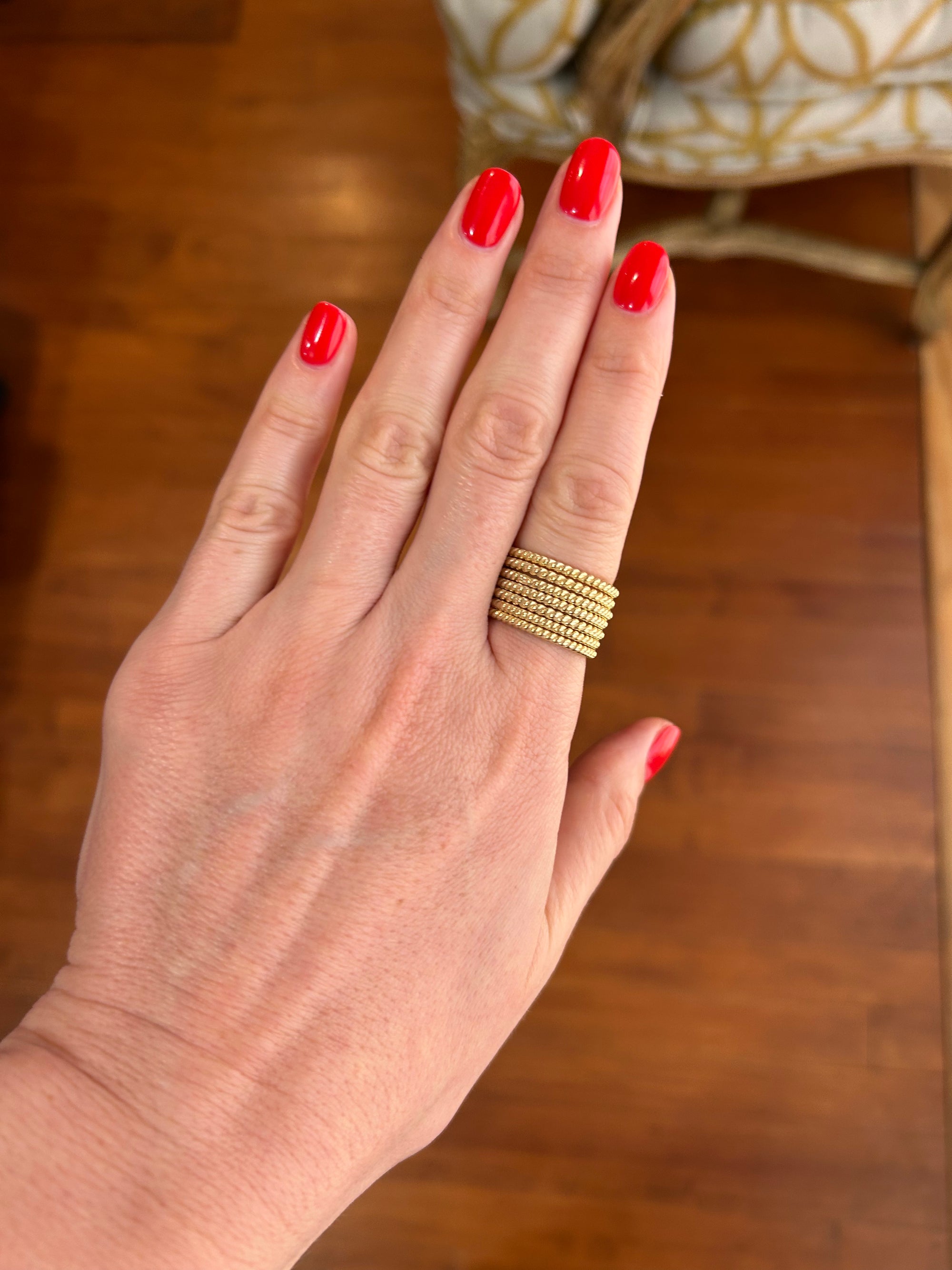 Handcrafted 925 Sterling Silver Ring, 18K Gold Plated. 7 rings in 1