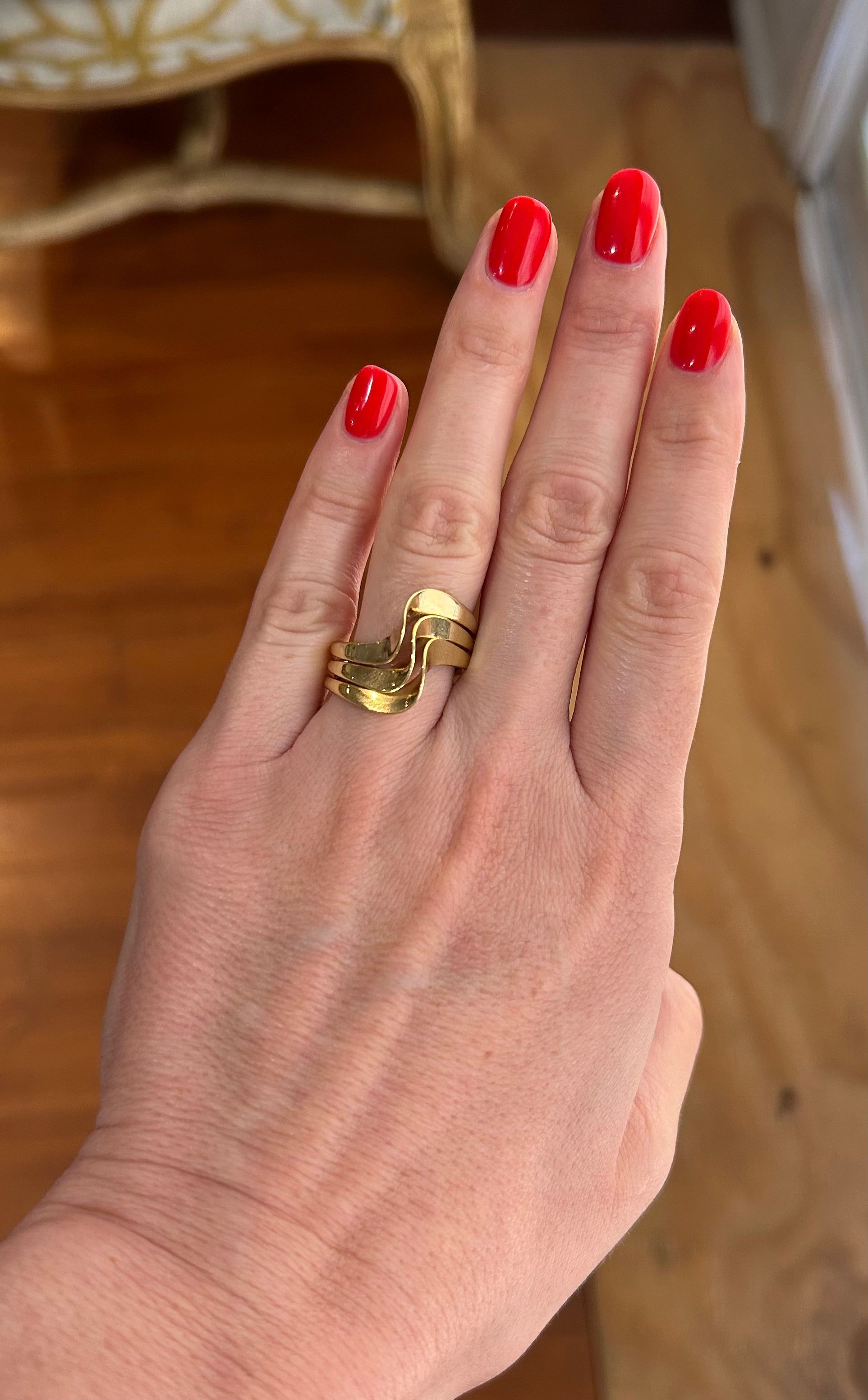 Handcrafted 925 Sterling Silver Ring, 18K Gold Plated
