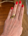 Handcrafted 925 Sterling Silver Ring, 18K Gold Plated