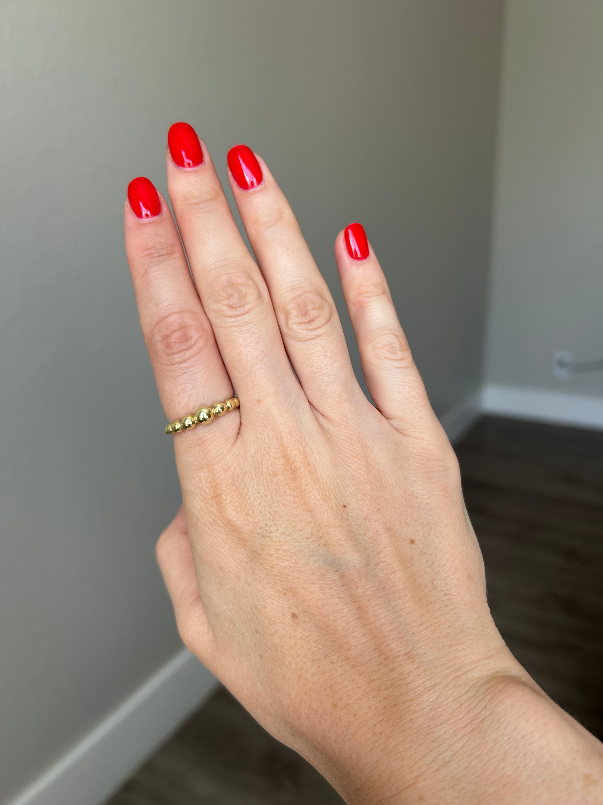 Handcrafted 925 Sterling Silver Diminishing Bead Ring, 18K Gold Plated