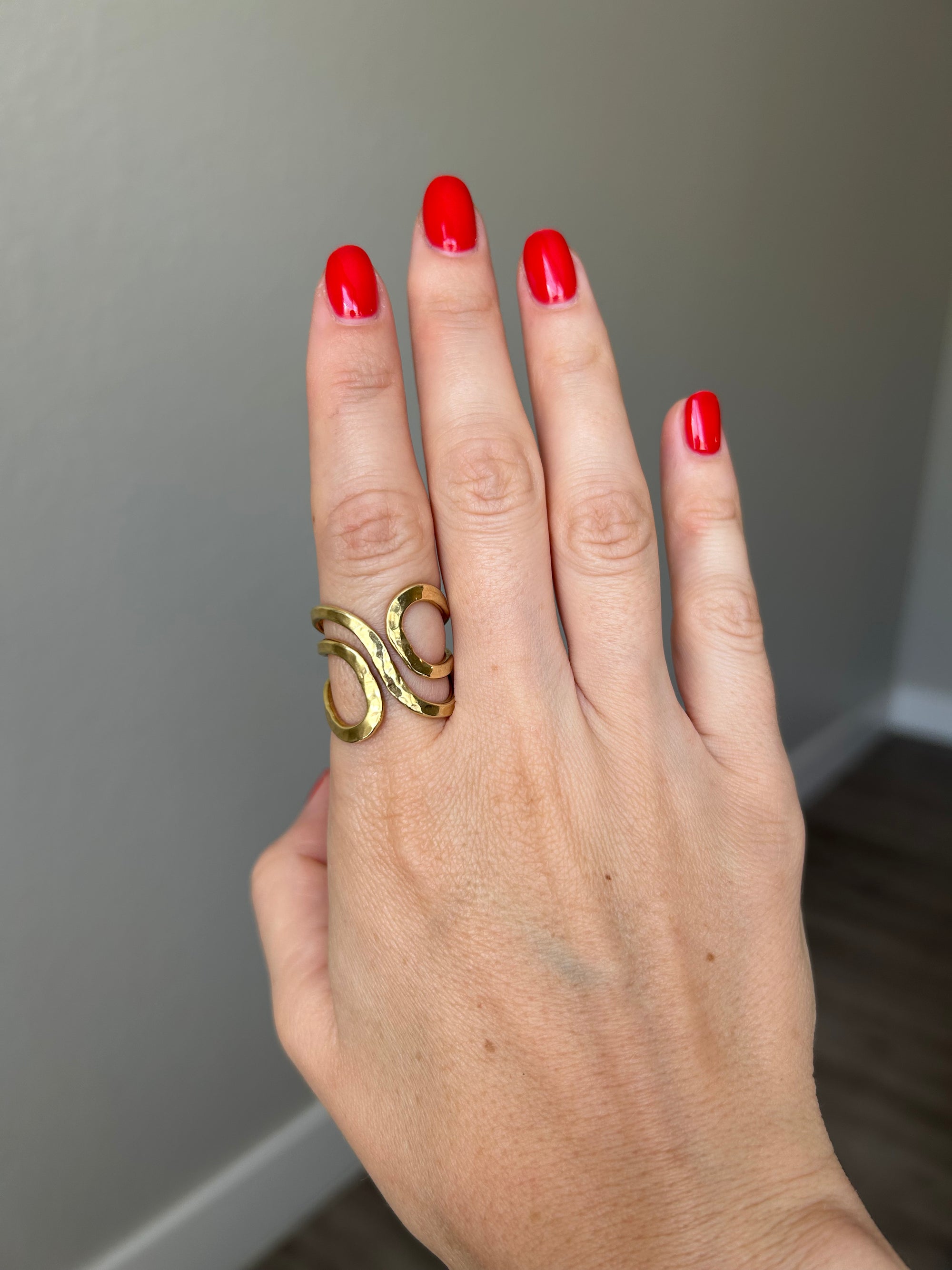 Handcrafted 925 Sterling Silver Ring, 18K Gold Plated