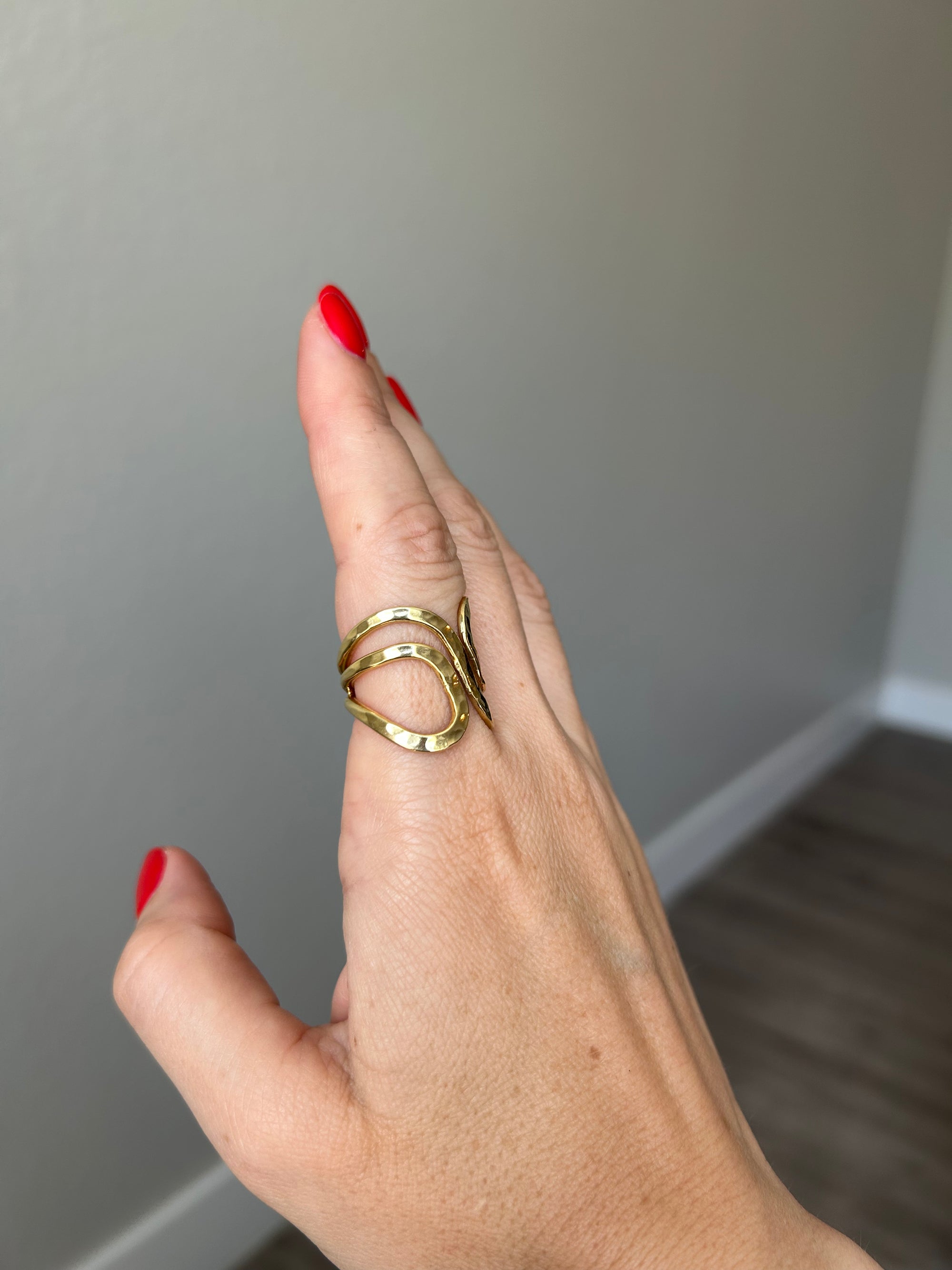 Handcrafted 925 Sterling Silver Ring, 18K Gold Plated