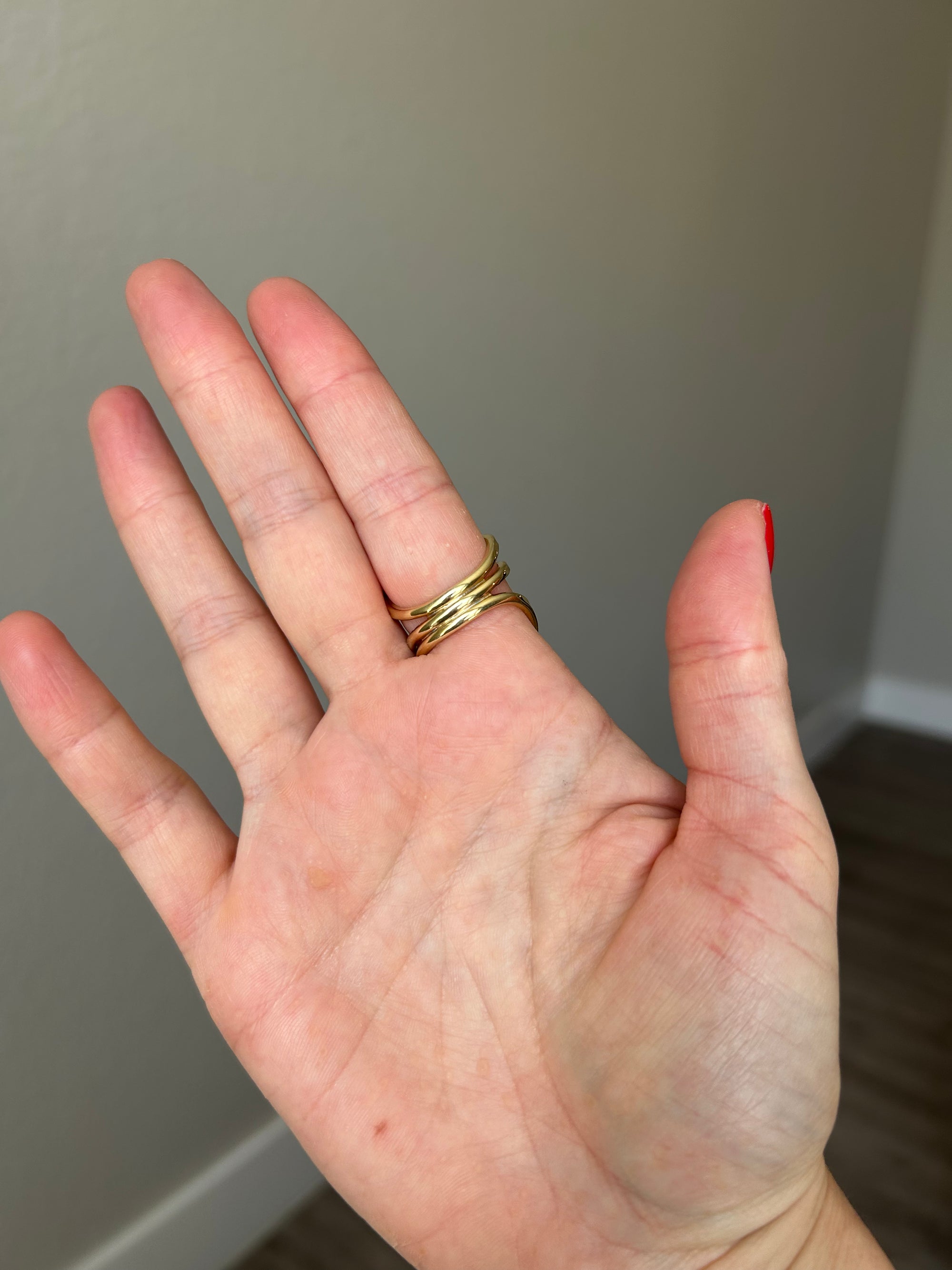 Handcrafted 925 Sterling Silver Ring, 18K Gold Plated