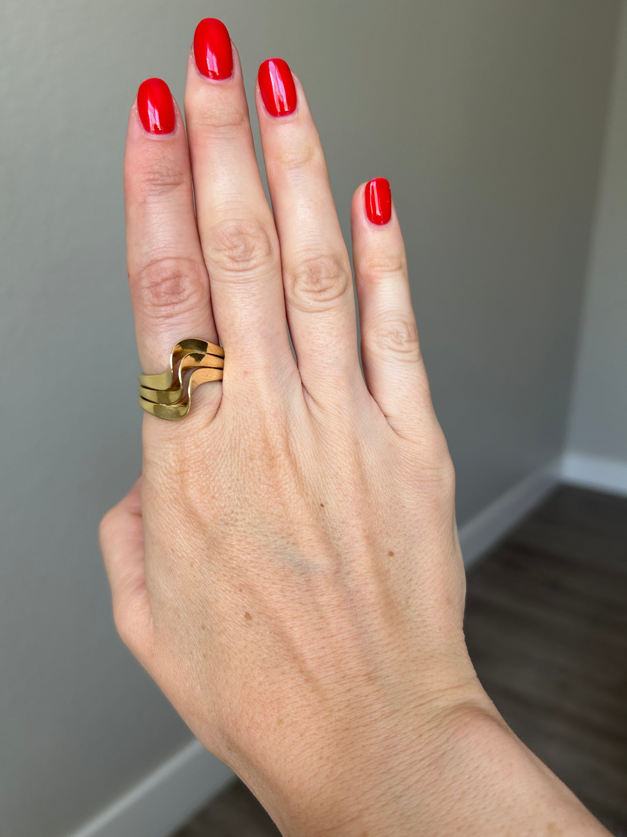 Handcrafted 925 Sterling Silver Ring, 18K Gold Plated