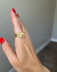 Handcrafted 925 Sterling Silver Ring, 18K Gold Plated
