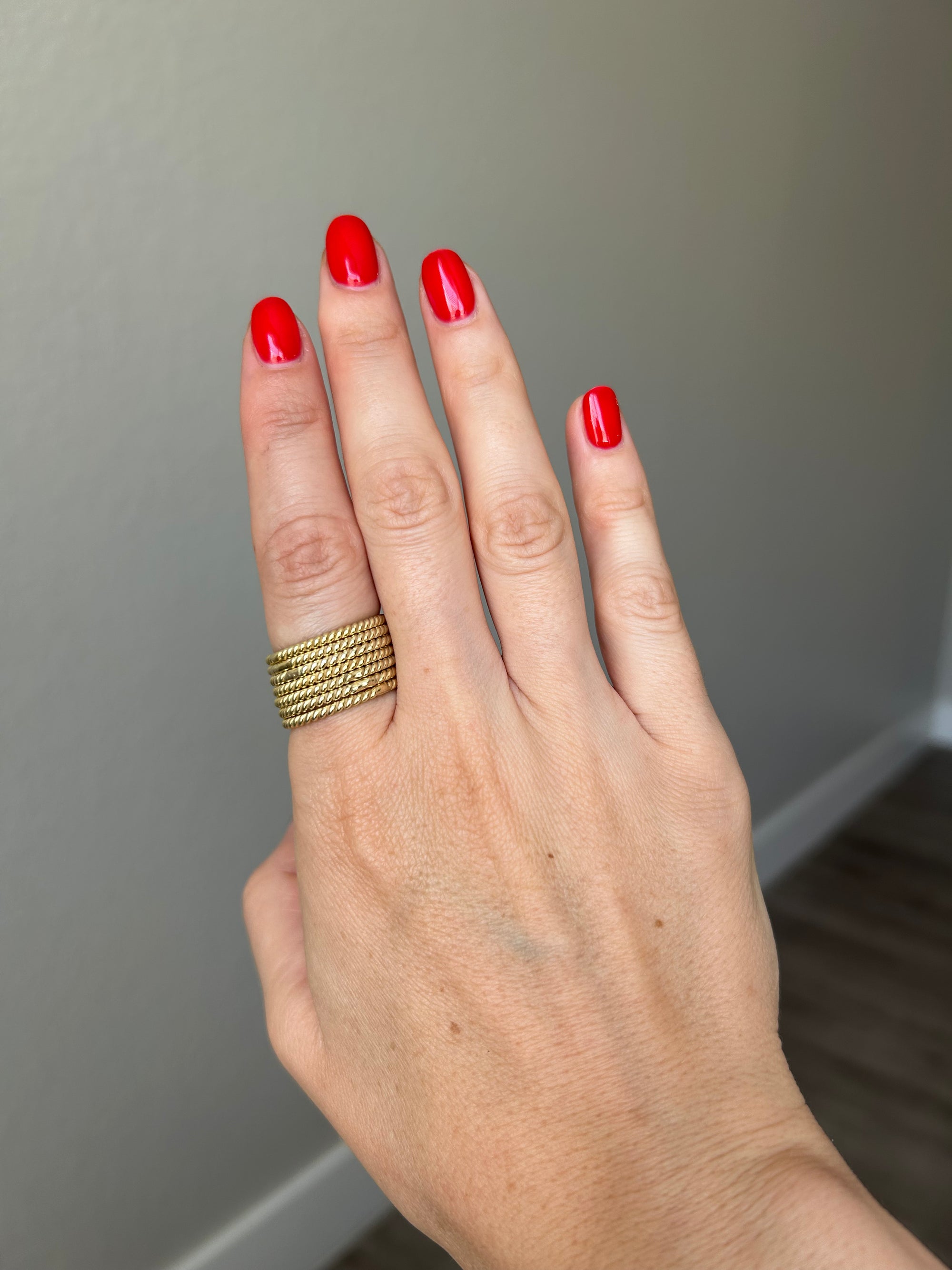 Handcrafted 925 Sterling Silver Ring, 18K Gold Plated. 7 rings in 1