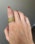 Handcrafted 925 Sterling Silver Ring, 18K Gold Plated. 7 rings in 1