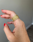 Handcrafted 925 Sterling Silver Ring, 18K Gold Plated. 7 rings in 1