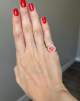 925 Sterling Silver, 18K Gold Plated, Hand-painted Enamel Clover Ring