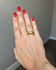 Dome 925 Sterling Silver Ring, 18K Gold Plated