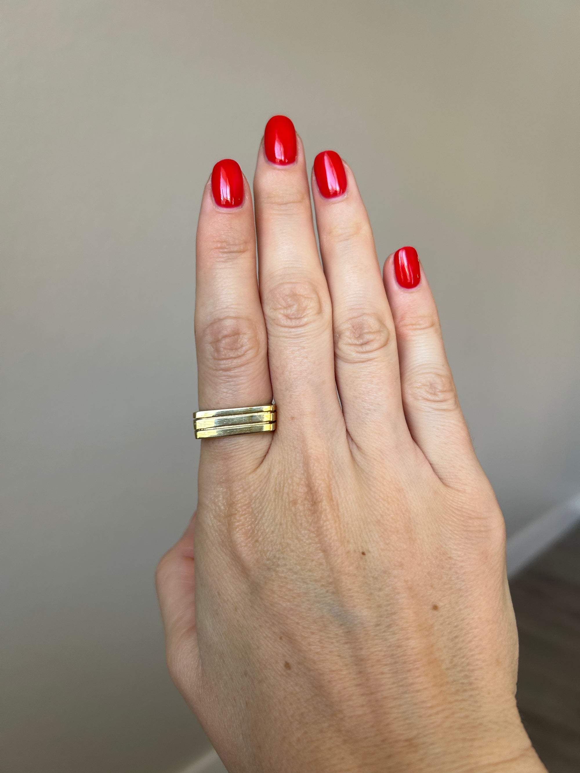 Handcrafted 925 Sterling Silver Square Shape Ring, 18K Gold Plated