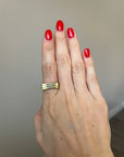 Handcrafted 925 Sterling Silver Square Shape Ring, 18K Gold Plated