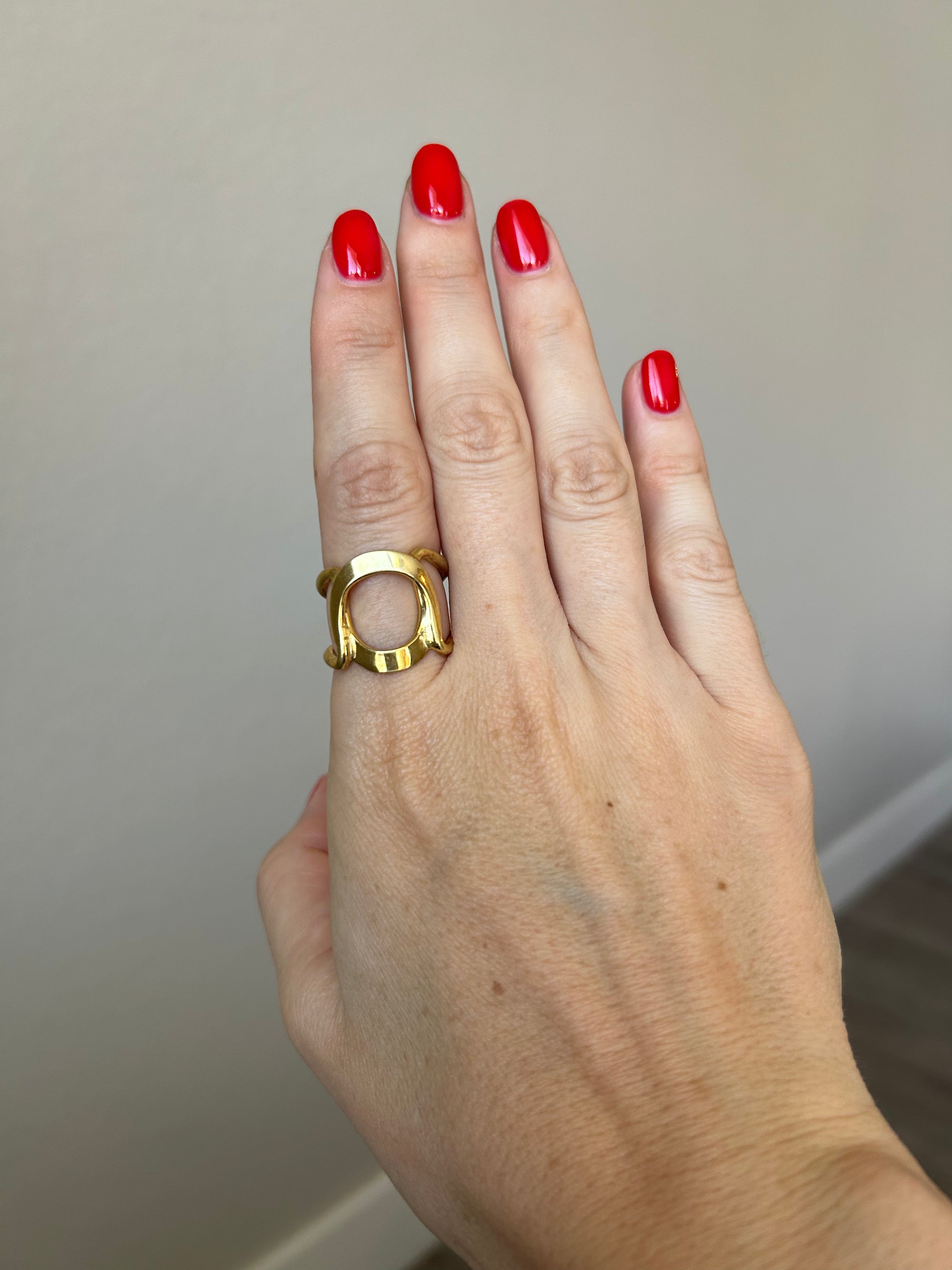 Handcrafted 925 Sterling Silver Ring, 18K Gold Plated