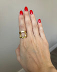 Handcrafted 925 Sterling Silver Ring, 18K Gold Plated