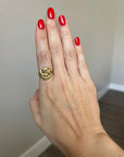 Handcrafted 925 Sterling Silver Knot Ring, 18K Gold Plated