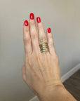Handcrafted 925 Sterling Silver Ring, 18K Gold Plated