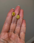 Sterling Silver Gold-Plated Earrings with Natural Yellow Sapphire