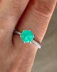 Lab Paraiba Turmaline Round Cut Ring