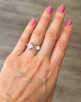 Pink Topaz & Moissanite Moi et Toi Ring