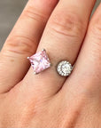 Pink Topaz & Moissanite Moi et Toi Ring