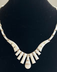 Lab Mother Pearl .950 Silver Necklace