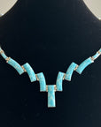 Lab Larimar .950 Silver Necklace