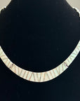 Lab White Opal .950 Silver Necklace