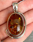 Baltic Amber Pendant .925 Sterling Silver