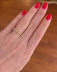 Handcrafted 925 Sterling Silver Diminishing Bead Ring, 18K Gold Plated