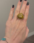 Sterling Silver Gold/ Rhodium Plated Ring with Natural Tiger Eye
