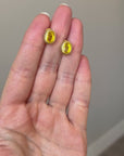 Sterling Silver Gold-Plated Earrings with Natural Yellow Sapphire