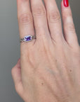 925 Sterling Silver Ring, Amethyst and Moissanite