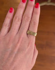Handcrafted 925 Sterling Silver Square Shape Ring, 18K Gold Plated