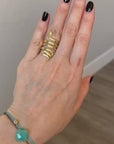 Handcrafted 925 Sterling Silver Ring, 18K Gold Plated