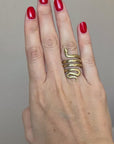 Handcrafted 925 Sterling Silver Ring, 18K Gold Plated