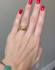Dome 925 Sterling Silver Ring, 18K Gold Plated