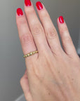 Handcrafted 925 Sterling Silver Diminishing Bead Ring, 18K Gold Plated