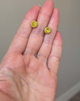 Sterling Silver Gold-Plated Earrings with Natural Yellow Sapphire