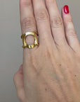 Handcrafted 925 Sterling Silver Ring, 18K Gold Plated